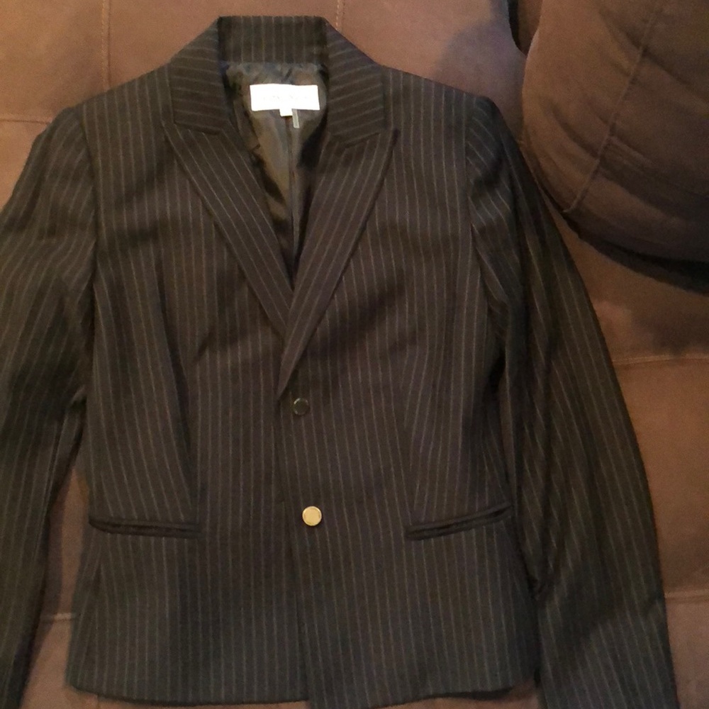Calvin Klein B&W pinstriped blazer